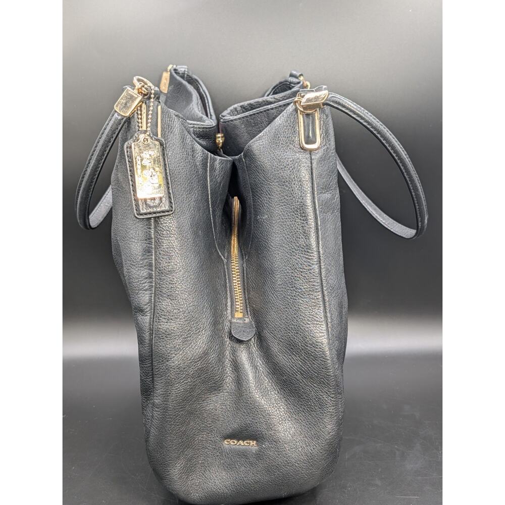 COACH Madison Leather Shoulder Bag Hobo Purse Tote Phoebe 24621 Black - Picture 4 of 16
